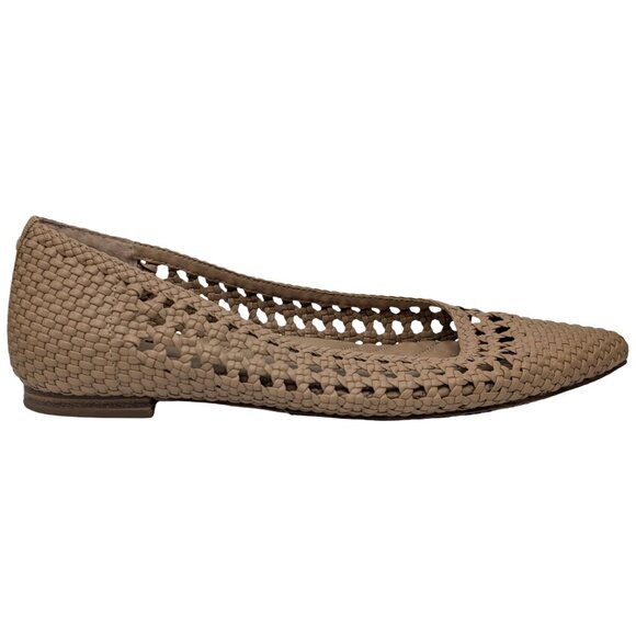 Birdies Goldfinch Woven Flats Womens Beige Slip On Shoes Leather Lined Size 8 - Picture 5 of 11